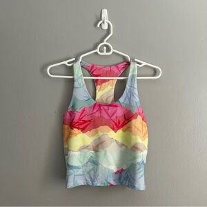 Vibrant Multicolor Racerback Athletic Crop Top
